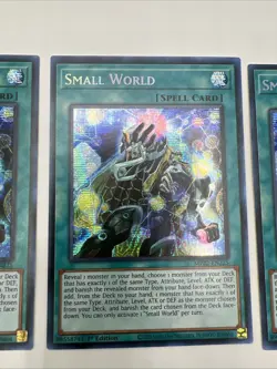 Yu-Gi-Oh! TCG Small World x3 MP22-EN225 1st Prismatic Secret Rare M/NM - Image 2