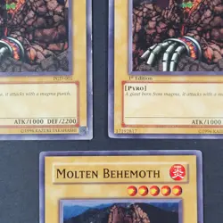 Yugioh TCG - 3x Molten Behemoth - PGD-001 - NM/LP - 1st Ed. - Vintage - 2003 - Image 3