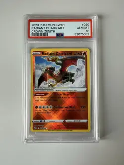 Pokemon TCG PSA 10 Radiant Charizard Crown Zenith 020/159 GEM MT English - Image 1