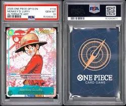 2025 One Piece Monkey.D.Luffy Alternate Art OP13-118 Carrying On His Will PSA 10 - Image 3