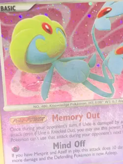 Uxie 18/123 Holo - Mysterious Treasures Pokemon Card - DMG - Image 2
