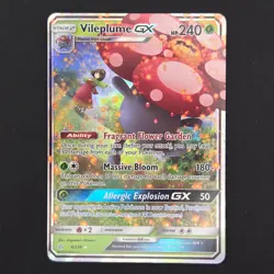 Pokemon TCG Card Vileplume GX 4/236 Sun & Moon Cosmic Eclipse Holo - NM - Image 1