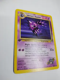 NM 1st Edition Pokemon Sabrina's Haunter 58/132 Gym Challenge 2000 Wizards Card - Image 2