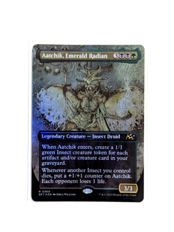 Aatchik, Emerald Radian R 0360 Borderless FOIL MTG Aetherdrift DFT EN NM/M - Image 1