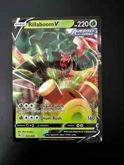 Pokemon TCG Rillaboom V Fusion Strike 022/264 Holo Ultra Rare - Image 1