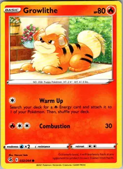 Growlithe Fusion Strike 032/264 Common Pokemon Near Mint - Image 1