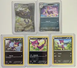 Pokemon: Liepard & Purrloin - Lot of 5 White Flare Holo/Foil 137/086 - Image 1