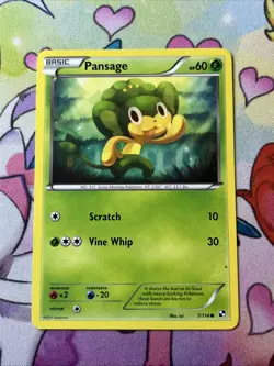 Pansage 7/114 Common Black & White Base Pokemon Card 2011 - Image 1