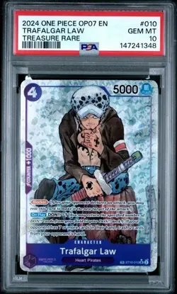 Trafalgar Law Treasure Rare ST10-010 One Piece English PSA 10 - Image 1
