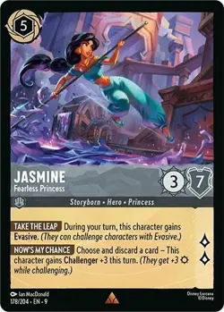 Disney Lorcana Fabled - 178 Jasmine Fearless Princess, Rare Non Foil - Image 1