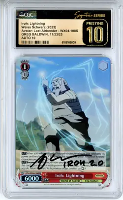 CGC Pristine 10 Auto 10 Greg Baldwin MTG Iroh: Lightning ATLA/WX04-108S Promo - Image 1