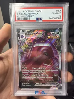 Gengar VMAX PSA 10 English Pokemon Card 157/264 Fusion Strike 2021 Full Art - Image 1