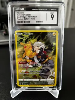 2022 😺 CGC 9 TG05/TG30 Pokemon Lost Origin Trainer Gallery Pikachu Holo - Image 1