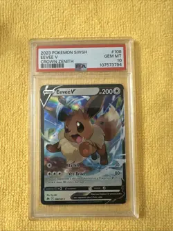 2023 Pokemon SWSH Eevee V Crown Zenith Card PSA 10 Gem Mint #108 - Image 1