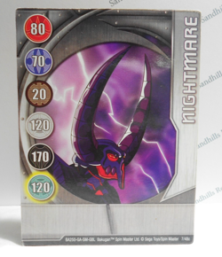 Bakugan Card - Nightmare - Silver Gate Card - BA250 - 7/48c - 2008 - Image 1