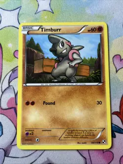 Timburr 58/114 - LP Black & White - Pokemon 2011 Common TCG Card - Image 1