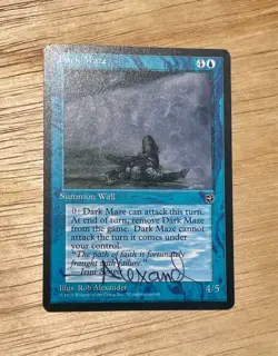 VTG 1995 MTG Magic The Gathering Dark Maze Summon Wall Card Rob Alexander Signed - Image 1