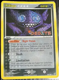 Sableye 23/107 2005 EX Deoxys Pokemon TCG Reverse Holo Stamped - Image 1