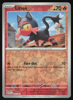 Litten 032/162 Common Temporal Forces Pokemon Reverse Holo Near Mint - Image 1