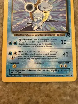Dark Blastoise 20/82 NON Holo Pokemon TCG Team Rocket Set - Image 3