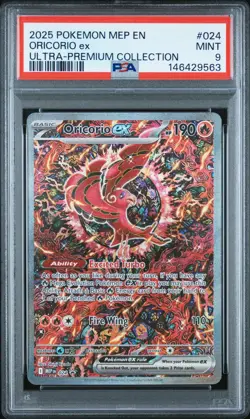 2025 POKEMON MEP EN-ME BLACK STAR PROMO #024 ORICORIO EX PSA 9 - Image 1