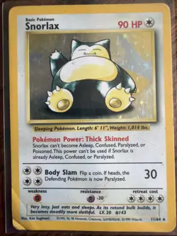 Pokemon TCG Jungle Snorlax Holo Rare “No Symbol Error” Misprint (1999) Vintage - Image 1