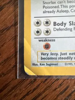 Pokemon TCG Jungle Snorlax Holo Rare “No Symbol Error” Misprint (1999) Vintage - Image 2