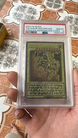 Yu-Gi-Oh PSA10 The Sun of God Dragon Stainless Steel Egyptian God Cards 2024 - Image 1