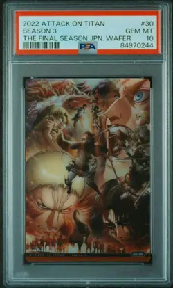 Attack on Titan Wafer Card Bandai PSA 10 Gem Mint Season 3 Main Visual - Image 1