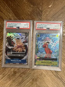One Piece Monkey D. Luffy Sequential Treasure Rare PSA 10 Gem Mint Op08, Op13 - Image 1