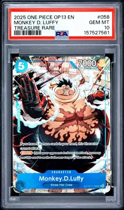 One Piece Monkey D. Luffy Sequential Treasure Rare PSA 10 Gem Mint Op08, Op13 - Image 2