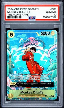 One Piece Monkey D. Luffy Sequential Treasure Rare PSA 10 Gem Mint Op08, Op13 - Image 3