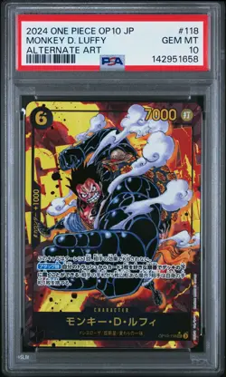 2024 ONE PIECE JAPANESE OP10-ROYAL BLOOD ALTERNATE ART MONKEY D. LUFFY PSA 10 - Image 1