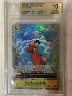 2024 One Piece Monkey D Luffy Treasure Rare Two Legends Beckett Pristine 10 - Image 1