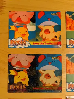 Pokemon Topps 1999 PIKACHU'S VACATION Movie - Lot of 9 Cards - 3 Holos - Image 2