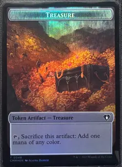 MTG Commander Masters Elf Druid/Treasure Double-Sided Token Foil (Common) - Image 2