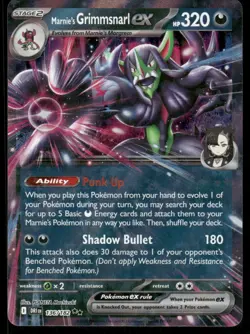 Pokemon Cards Marnie's Grimmsnarl ex 136/182 Destined Rivals Double Rare NM - Image 1