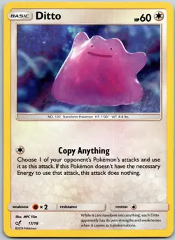 Ditto 17/18 Holo Ultra Rare Detective Pikachu NM - Image 1