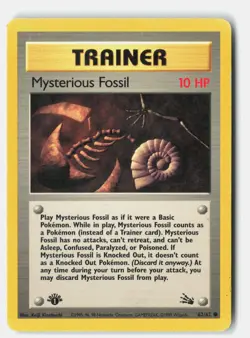 Mysterious Fossil 62/62 Common Fossil Pokemon 1st Edition MP Keiji Kinebuchi - Image 1