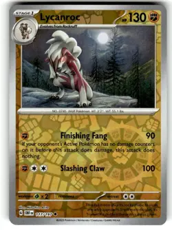 SV03: Obsidian Flames Pokemon TCG Lycanroc 117/197 NM Reverse Holo - Image 1