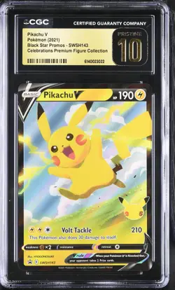CGC 10 PIKACHU V SWSH143 CELEBRATIONS PREMIUM FIGURE PRISTINE POP 27 - Image 1