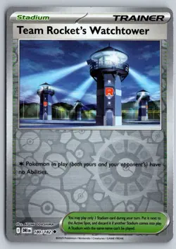 Team Rocket's Watchtower 180/182 Destined Rivals Pokemon Reverse Holo NM - Image 1