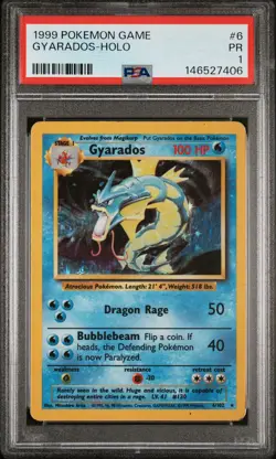 1999 POKEMON GAME #6 GYARADOS-HOLO PSA 1 - Image 1