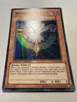 Yu-Gi-Oh Battle Fader CT07-EN009 Super Rare Limited Edition Heavy Play A - Image 1