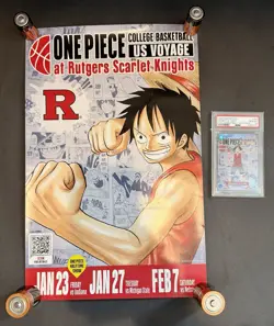 PSA 10 One Piece Promo Card Monkey D. Luffy US College Basketball Voyage+Poster - Image 1