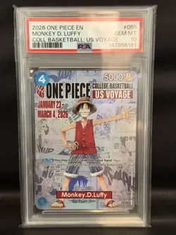 PSA 10 One Piece Promo Card Monkey D. Luffy US College Basketball Voyage+Poster - Image 2