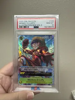 2025 ONE PIECE PROMOS ILLUSTRATION BOX VOL.3 #109 MONKEY D. LUFFY PSA 10 - Image 1