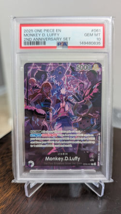 2nd Anniversary Set Monkey D. Luffy OP09-061 PSA 10 - Image 1