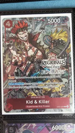 One Piece TCG - Kid & Killer EB01-003 SR AA - Regional FINALIST Promo 2024! - Image 1