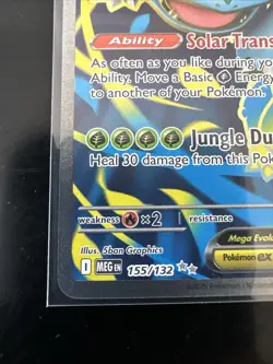 Pokemon TCG Mega Venusaur EX Evolutions Holo Full Art Ultra Rare Card 155/132 NM - Image 3